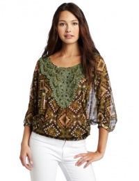 D.E.P.T. Women's Ikat Viscose Ethnic Print Top