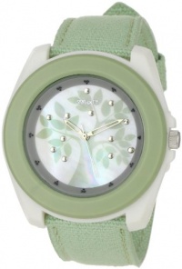 Sprout Women's ST2019MPLG Eco-Friendly Light Green Organic Cotton Strap Watch