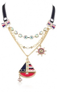 Betsey Johnson Ivy League Sailboat Multi-Charm Necklace