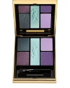 A new interpretation of the Yves Saint Laurent palette in a monochrome version. The special texture can be modelled to suit the desired look. Four matte, satiny or iridescent shades plus a highlighter coordinate around a single theme. These radiant harmonies are skillfully designed for a graduated approach to make-up. The shades can be applied alone or mixed together freely for a subtle tone-on-tone look. 