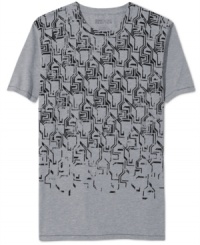 Positive reaction. Get the most out of  your casual attire with this graphic t-shirt from Kenneth Cole Reaction.