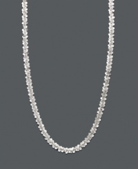 The perfect accessory to complement any ensemble. This 14k white gold necklace features an intricate faceted design. Approximate length: 18 inches.