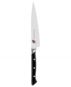 Superior sharpness and excellent edge retention deliver incredible precision in the kitchen.  This hand-honed Japanese blade is ice-hardened and effortlessly maneuvered by the western-styled ergonomic grip for optimal comfort. Lifetime warranty.