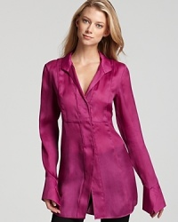 A tailored, silk Donna Karan New York shirt lends irresistible chic to your nine-to-five.