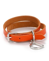 Crafted of leather and finished with a tony buckle, this Lauren Ralph Lauren wrap bracelet is a wear-with-all piece that adds a simply styled shot of color.