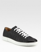 Low-top canvas lace-ups with allover gancini embroidery and contrast sole.Canvas upperLeather liningPadded insoleRubber soleMade in Italy