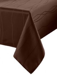 Gourmet Spillproof 70-Inch Round Fabric Tablecloth, Chocolate