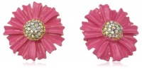 Betsey Johnson Pink Flower Stud Earrings