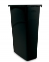 Rubbermaid Commercial LLDPE 23-Gallon Slim Jim Trash Can, Rectangular, 11 Width x 20 Depth x 30 Height, Black