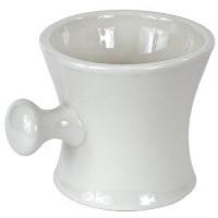 Ceramic Shaving Mug With Ball Grip Handle * Color: Off White