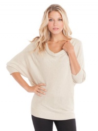 GUESS Jamie Three-Quarter Sleeve Sweater, LIGHT OATMEAL HEATHER (SMALL)