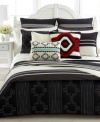 Add this intricate Black Adobe quilt from Lauren Ralph Lauren to your bed for extra style and comfort. The front features a solid black color and reverses to a cream-on-cream quilt stitching.