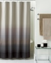 A spectrum of simple, yet elegantly modern tones gives the alluring look of a faded horizon upon this Ombré shower curtain from Hotel Collection. Coordinate with neutral bath accessories for a soft, earthy statement.