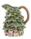 Spode Christmas Tree Sculpted Christmas Tree Shaped Pitcher, 8-Inch