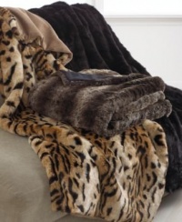 Charter Club MInk Faux Fur Solid Black Throw