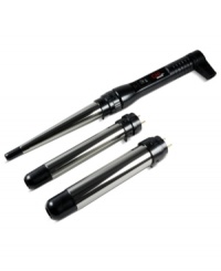 Let loose with CHI Home Smart Titanium Ceramic 3 in 1 Styling Wands! Create soft, natural looking waves and curls in just minutes with these clamp-free styling irons, featuring tourmaline ceramic heaters and titanium barrels for beautiful, voluminous styles. The scratch resistant Titanium Barrels provide superior glide while creating volume and movement and leave hair silky soft.