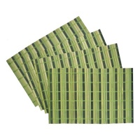 Benson Mills Lollypop Multi Color Bamboo Placemats, Set of 4, Parsley