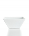 Newly updated, The Cellar's Whiteware Square cereal bowl maintains its modern edge but with a new, refined silhouette in white porcelain that's versatile and durable enough for every meal.