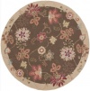 Area Rug 3x3 Round Transitional Coffee Color - Surya Flor Rug from RugPal