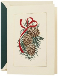 Crane & Co. Hand Engraved Pinecones Swag Holiday Card (KN9211V)