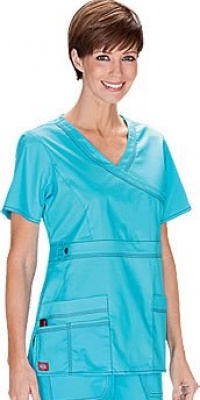 Dickies 817355 Youtility Women's Mock Wrap Scrub Top