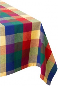 DII Palette Check Indian Summer Tablecloth 60 x 84