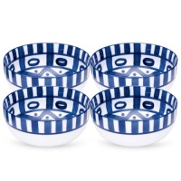 Dansk Arabesque Blue and White Small All Purpose Bowls, Set of 4