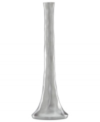 Handcrafted in aluminum alloy with an organic shape and brushed finish, the Dimension candlestick from Donna Karan Lenox lends a serene, dreamy quality to modern settings.