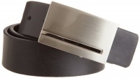 Reward Men's Reversible Brushed Nickle Plaque Buckle Belt