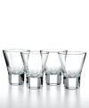 Featuring a sleek, stemless design that's undeniably chic, this set of Ypsilon martini glasses turns your kitchen counter or table into a trendy home bar. Use for the classic cocktail or fill with a scoop of berries or ice cream.