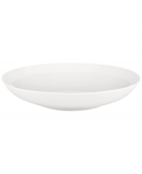 A modern balance. Create a sense of effortless urban luxury with the Matte & Shine soup bowl, featuring a minimalist coupe shape, white glaze and tonal banding by Donna Karan Lenox.