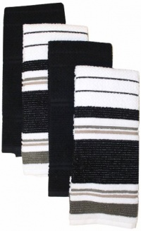 Foreston Trends 16 by 26-Inch Venice Towel, Black, Set of 4