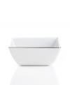 Simply elegant from Charter Club dinnerware. Dishes, like this Platinum Fine Line Square cereal bowl, are for everyday meals but have a banded edge that shines on formal tables. A flawless choice for every occasion.