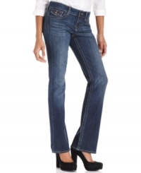 Get a curve-enhancing fit in the Natalie bootcut-leg jean by Kut from the Kloth. Cotton fabric with the right amount of stretch makes them really comfy, too.