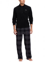 Intimo Men's Gift Set Quarter Zip Fleece Top With Printed Micro Fleece Pant Set