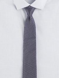 Trim stripes, pared in width to balance the cut of modern suits and jackets.SilkDry cleanMade in USA