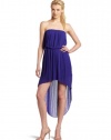 BCBGeneration Women's Pleat High Low Dress, Purple Passion, X-Small