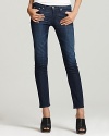 Heavy front creasing and front fading lends urban-chic appeal to these AG Adriano Goldschmied jeans.