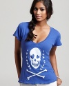 Punk meets prep in this WILDFOX tee, featuring a skull and crossbones surrounded by a crest.