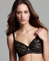 A full figure underwire bra with sultry floral lace and mesh detail all over. Style #855115