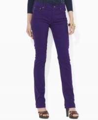 Designed with a sleek straight leg, Lauren Jeans Co.'s timeless pant is crafted with a hint of stretch to flatter the figure.