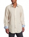 Report Collection Men's Linen Button-Front Shirt