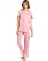 Vanity Fair Women's Colortura Short Sleeve Pajama, Rose Dusk, X-Large