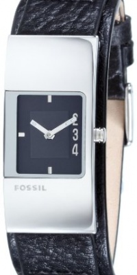 Fossil Women's JR9674 Black Leather Strap Black Analog Dial Watch