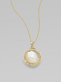 From the Rock Candy® Collection. Dazzling diamond surround a luminous, faceted mother-of-pearl stone set in radiant 18k gold on a link chain. Mother-of-pearlDiamonds, .1 tcw18k goldLength about 16 to 18 adjustableSize, about ½Lobster clasp closureImported