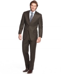 Switch it up. When it's time for a change from basic black, turn to this sharp suit from Michael Kors.