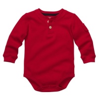 OshKosh B'gosh Boys Thermal Henley Long Sleeve Cotton Knit Bodysuit Red (24 Months)