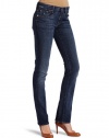 7 For All Mankind Women's Kimmie Straight Leg Jean in Washed Boheme Blue, Washed Bboheme Blue, 24