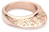 House of Harlow 1960 14k Rose Gold-Plated Etched Mohawk Ring, Size 6