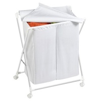 Honey-Can-Do HMP-01386 Rolling Laundry Sorter With Removable Bag, Two Bag